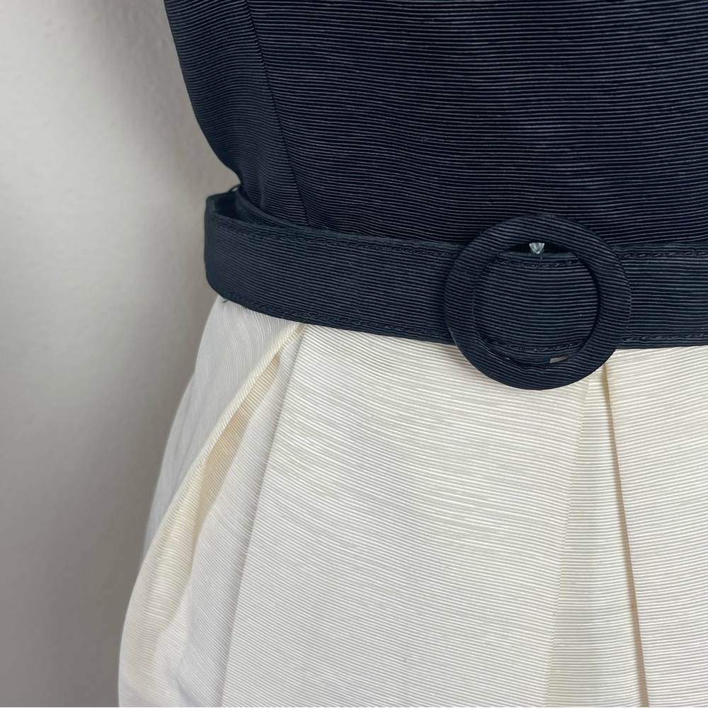 Eliza J Embellished Neckline Dress | Black & Ivory Knee Length Tulip Skirt | 4 - Picture 12 of 17